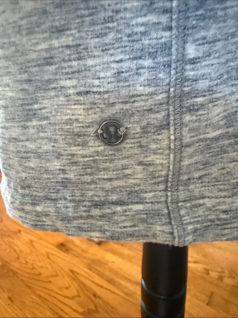 lululemon Heather Gray Short-Sleeve Dress with Navy Trim